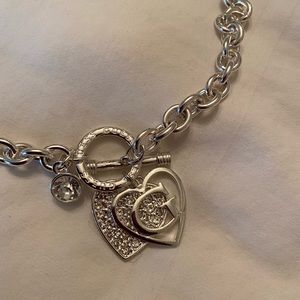COPY - GUESS " Silver Heart and Pave necklace